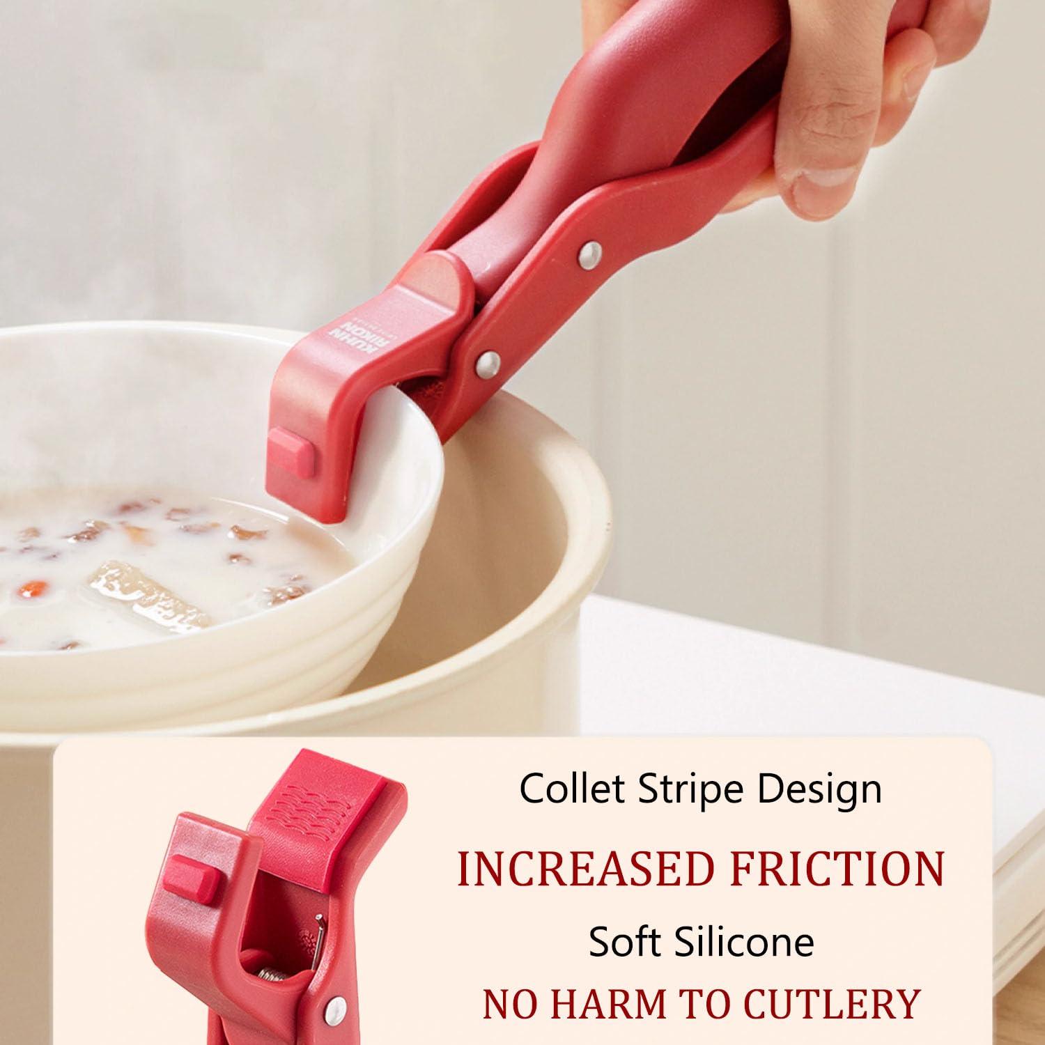 2 Pezzi Anti Scottatura per Piatto Caldo Pinza,16.5cm Pinza Antiscivolo per Stoviglie,Pinze per Friggitrice ad Aria in Acciaio Inossidabile con Manico Ergonomico,per Trasporto e Presa di Padelle Calde