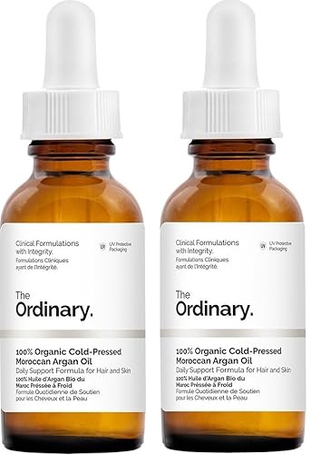 The Ordinary Aceite de argán marroquí 100 orgánico prensado en frío 10fl oz paquete de 2