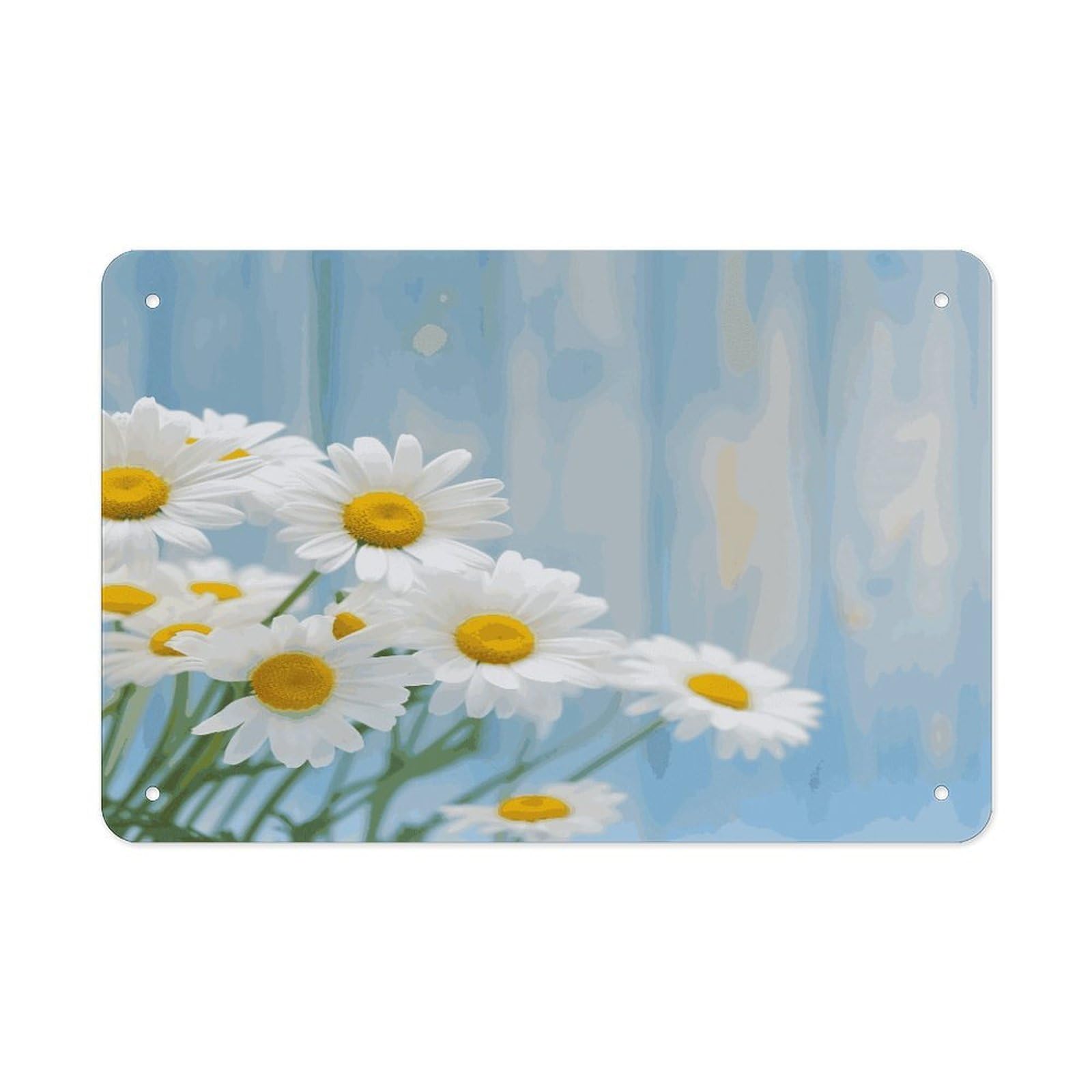 Fodpand Style Elegant Spring Daisy Flowers Wall Art Metal Signs Tin Sign