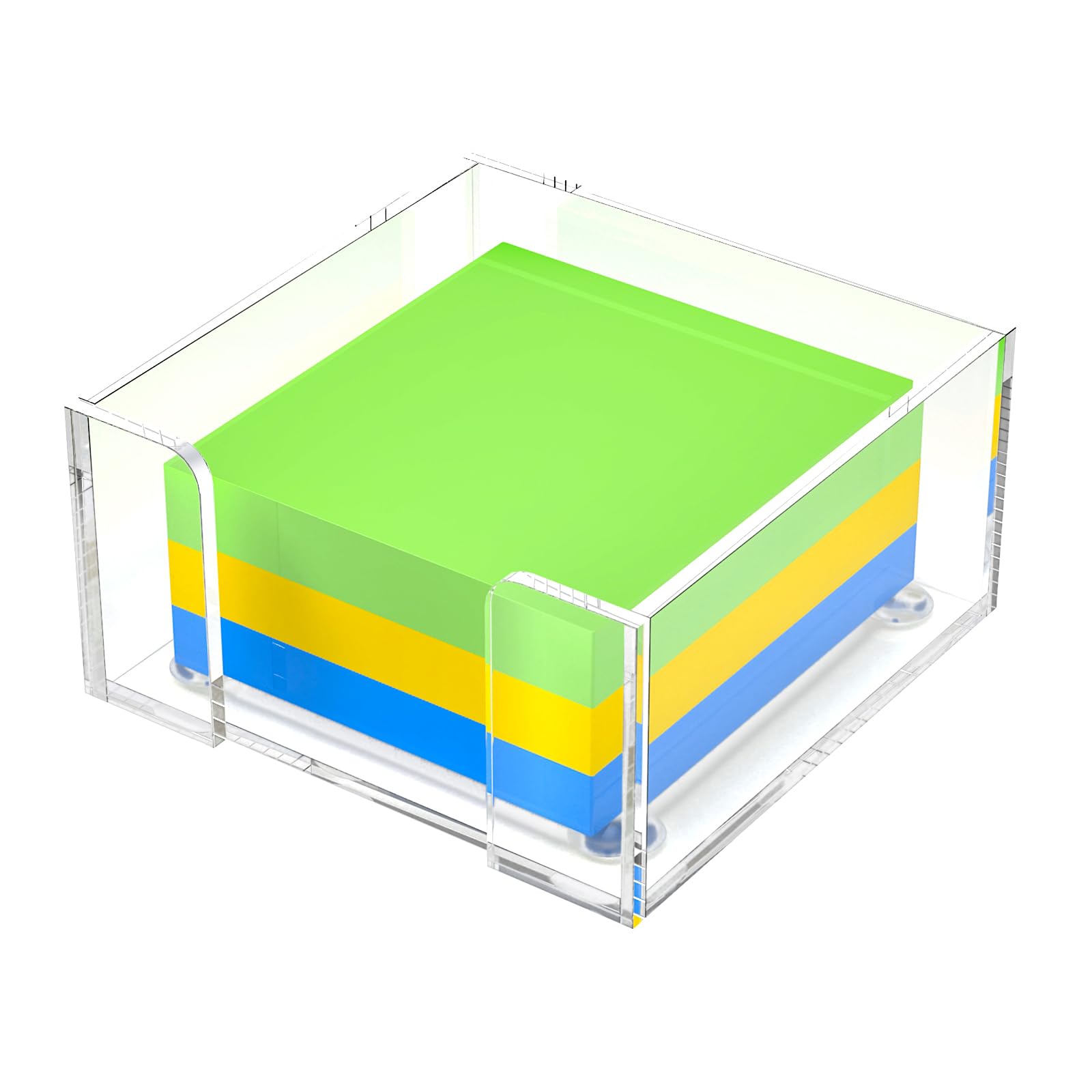 Sticky Note Holder, Clear Acrylic Notepad Holder for 3" x 3" Sticky Note Storage,Acrylic Sticky Note Dispenser for Classroom and Office Desk Organizer