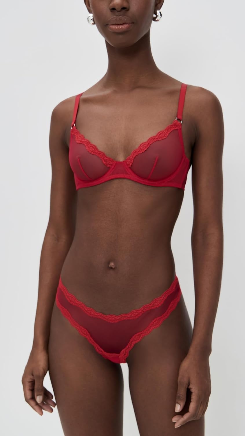 Fleur du Mal Women's Sheer Tulle Demi Bra - Image 5