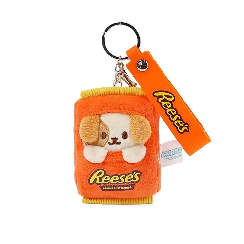 Anirollz Hershey’s Plush Charm – Mini Soft Keychain, Cute & Collectible Bag Plush, Small & Adorable Gift - Puppiroll Reeses Plush Strap Charm