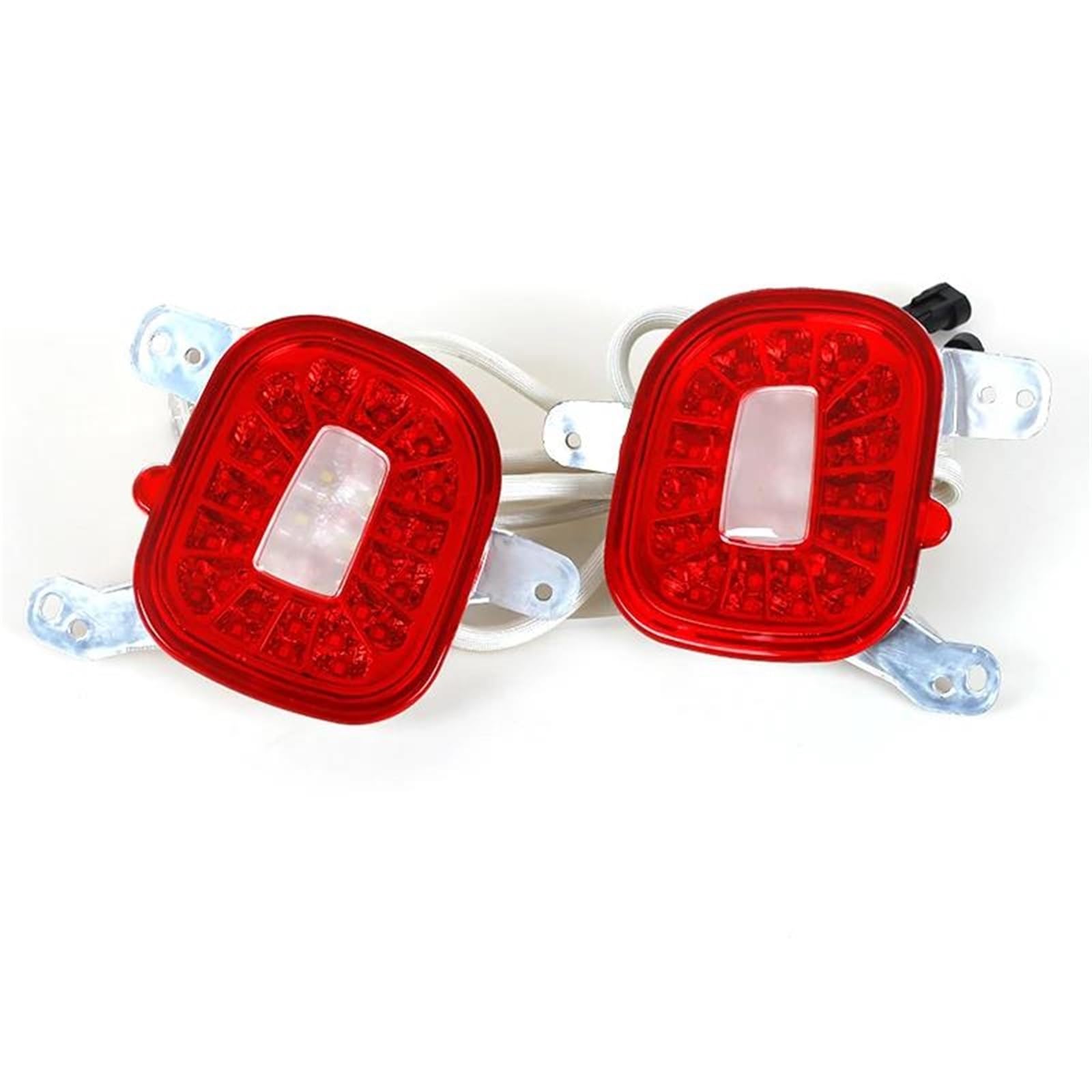 Generico Riflettori Paraurti Posteriori Rossi Fendinebbia Luci Di Retromarcia Bianche Backup Per Jeep Per Renegade 2015-2018 2019 kit(rosso)