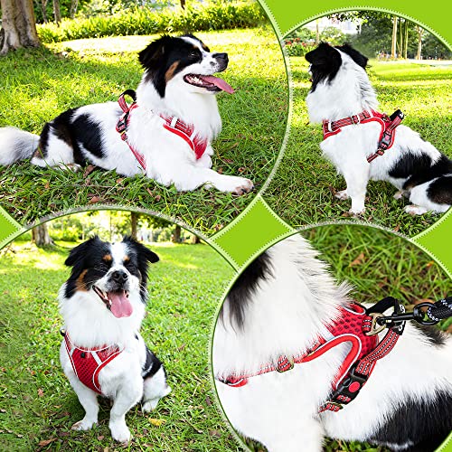 Eyein Hundegeschirr für Kleine Mittelgroße Hunde, Air Mesh Atmungsaktiv Brustgeschirr mit weichem Griff und Abschließbare Karabiner, ausbruchsicher reflektierend Hund Geschirr für Welpen, Rot, XS