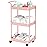 Volnamal Baby Diaper Caddy - Plastic Diaper Organizer for Nursery Essentials, Movable Cart for Changing Table & Crib, Easy to Assemble, Pink