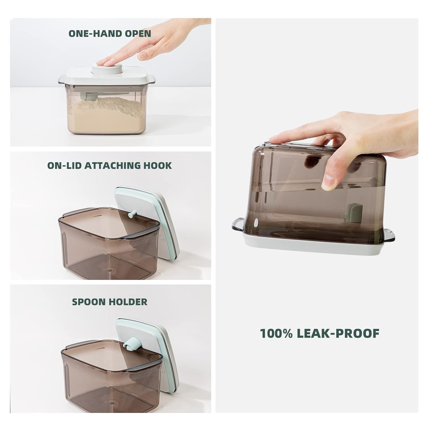 Dispenser per latte in polvere. Contenitore portatile per latte in polvere per alimenti. Sigillante resistente all'umidità per conservare latte in polvere e alimenti.