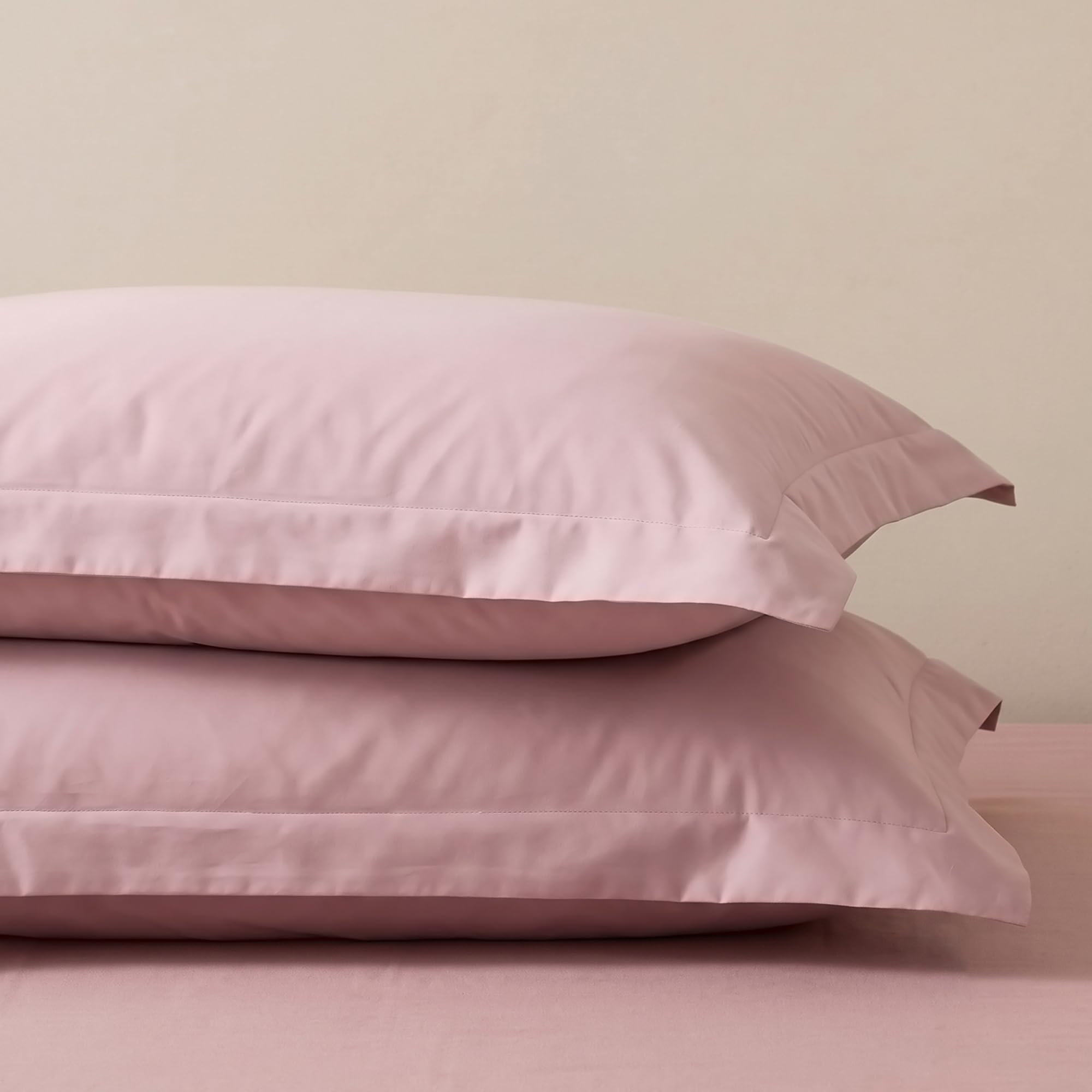 Huesland Premium 100% Cotton Luxe Soft Touch 300 Thread Count Pillow Cover Set of 2 - Cameo Pink-image-46