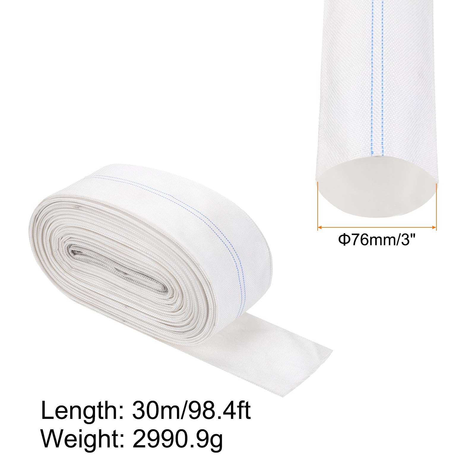 Manguera de retrolavado de piscina, manguera de drenaje reforzada de PVC de 3 pulgadas x 108 pies, mangueras de bomba de descarga de agua plana para filtro de piscina, bomba de natación, con 2