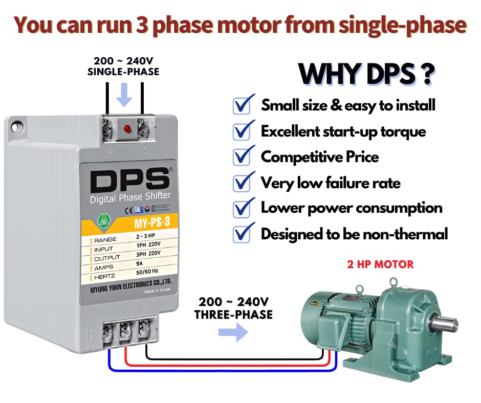 Single Phase to 3 Phase Converter, My-PS-3 Model, Suitable for 2HP