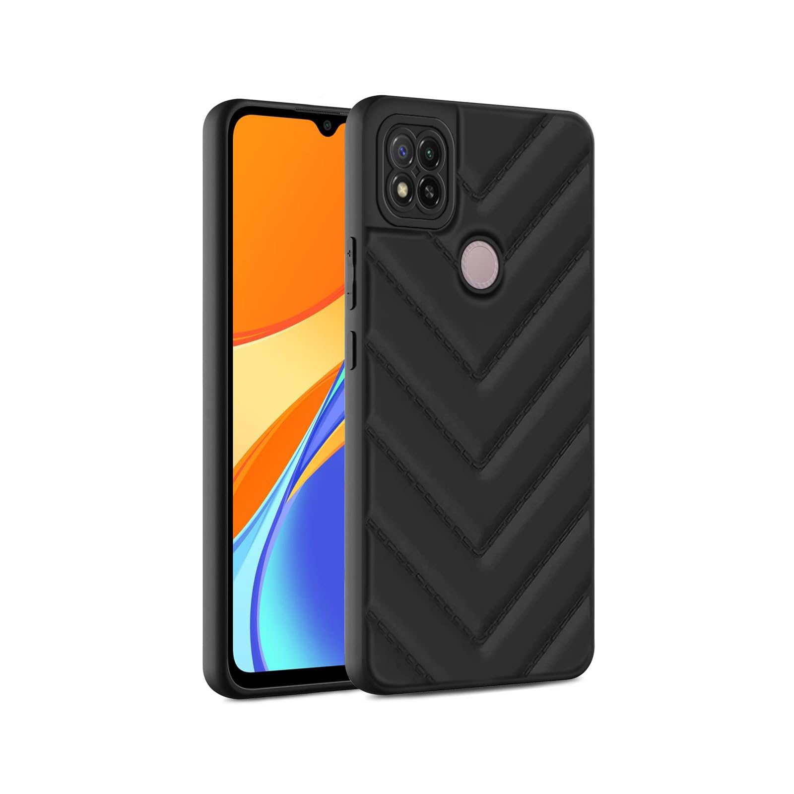 Plus Wave Cushioned Case Camera Protection Soft Back Cover for Redmi 9C - Black (B0DH4ZQ9ND) Amazon Price History, Amazon Price Tracker