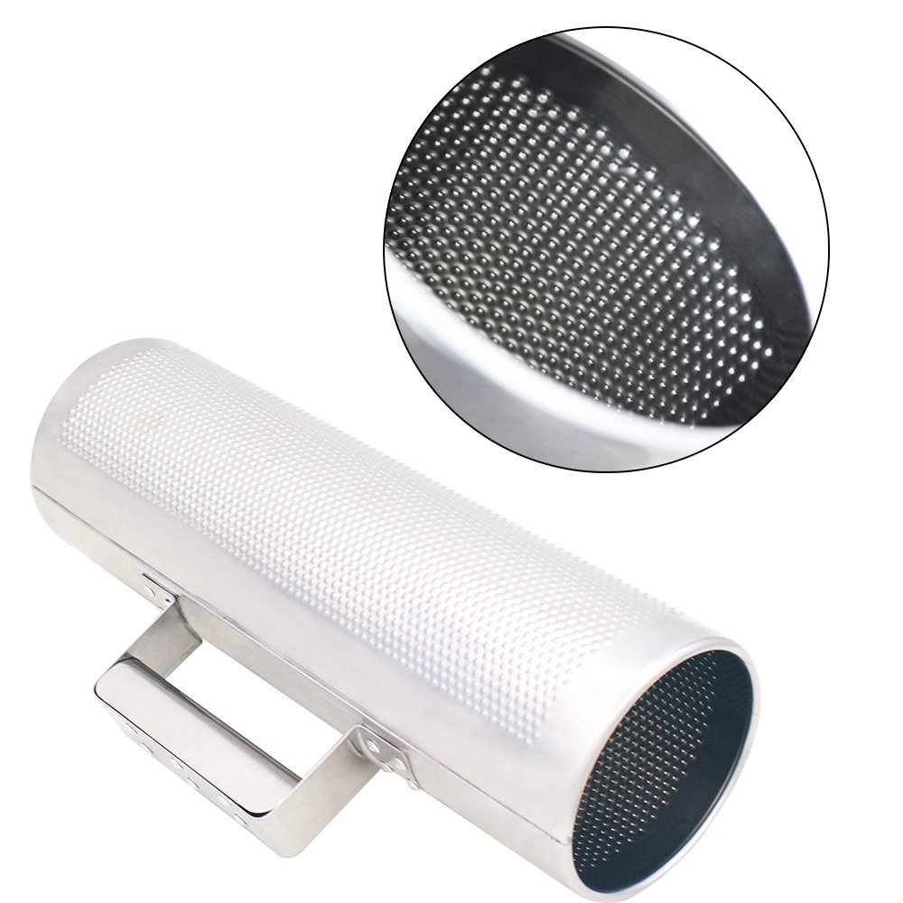 Guiro en acier inoxydable avec grattoir à 8 dents, instrument à percussion durable, deux extrémités ouvertes et poignée latérale
