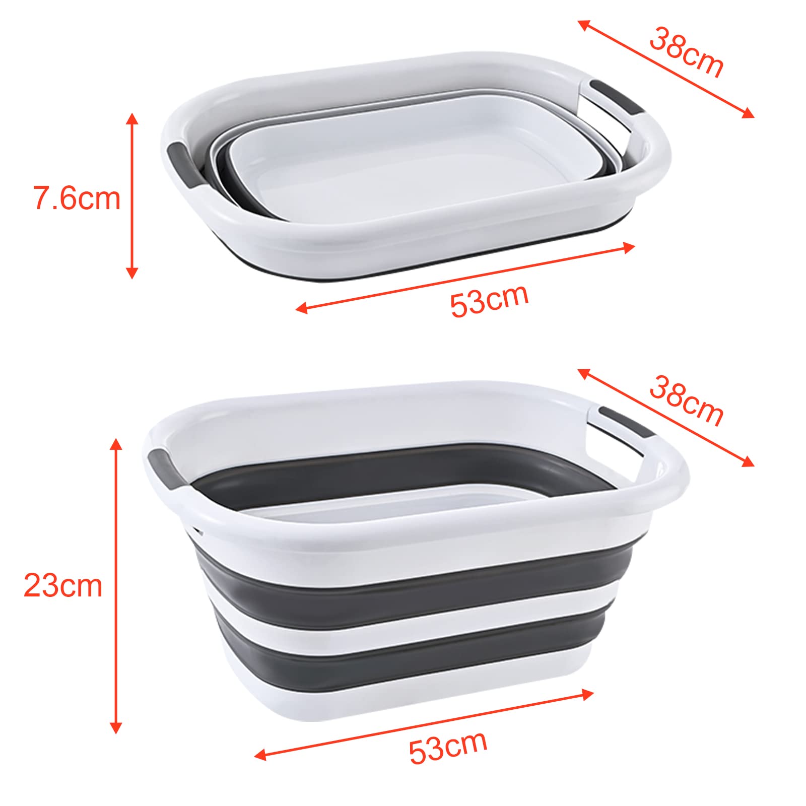 Firschoie Cesta plegable para la ropa sucia de 26 litros, Caja de almacenamiento portátil que ahorra espacio, Regla desplegable (Al. x An. x Pr.) 23 x 38 x 53 cm, Adecuado para el hogar y camping