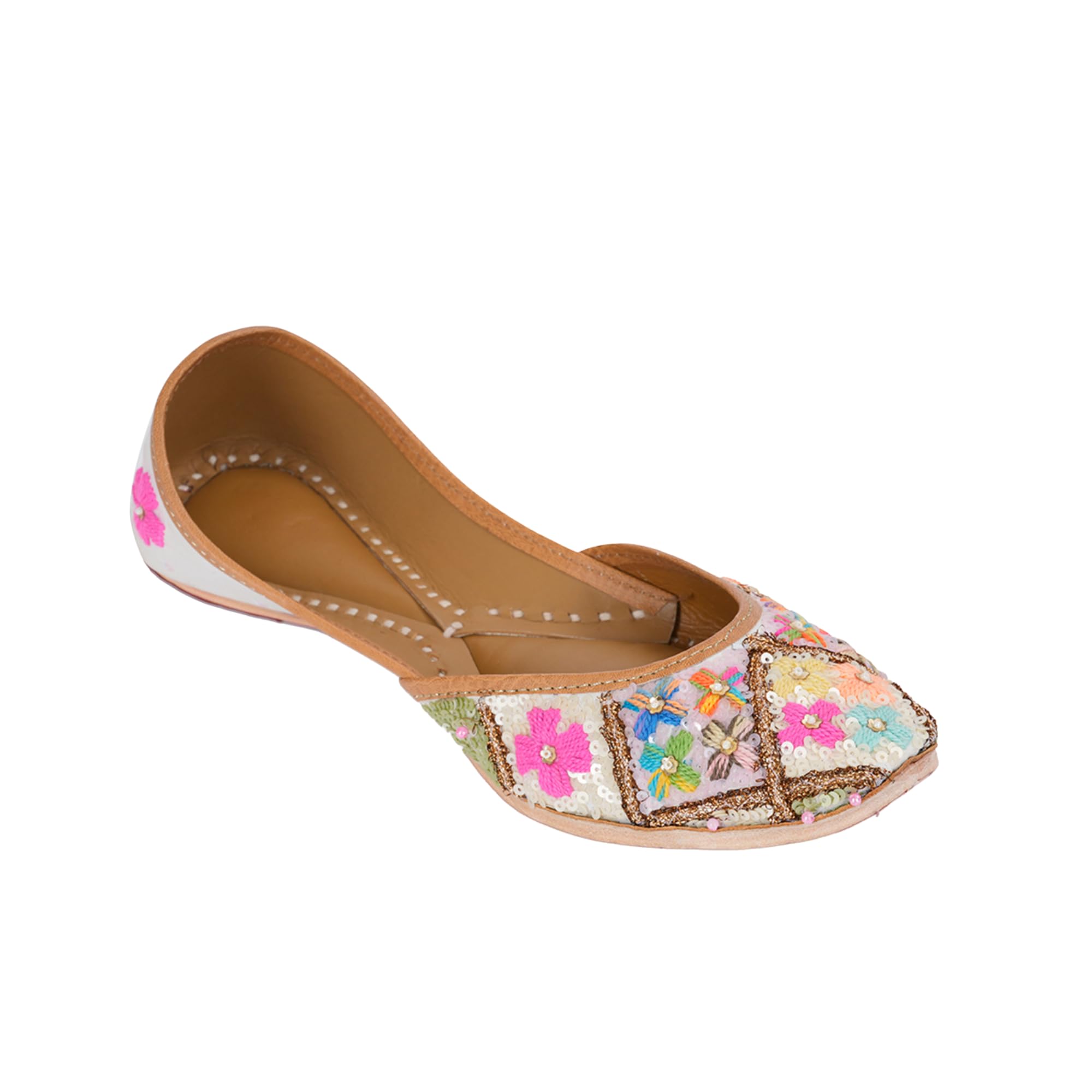 Women multicolour Ethnic Mojaris Flats | Multicolor |-picture-13