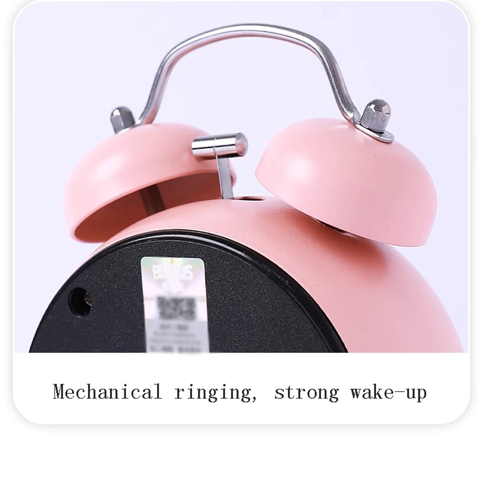 Reloj despertador para niños, reloj despertador con doble campana, con luz nocturna, lindo reloj despertador analógico con pilas para el hogar, mini reloj despertador redondo para mesita de noche, rel