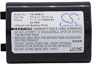 Cameron Sino New 1800mAhReplacement Battery Fit for Nikon F6, D2H, D2Hs, D2X, D2Xs, D3, D3S, D3X, F6 EN-EL4, EN-EL4a, EN-EL4e