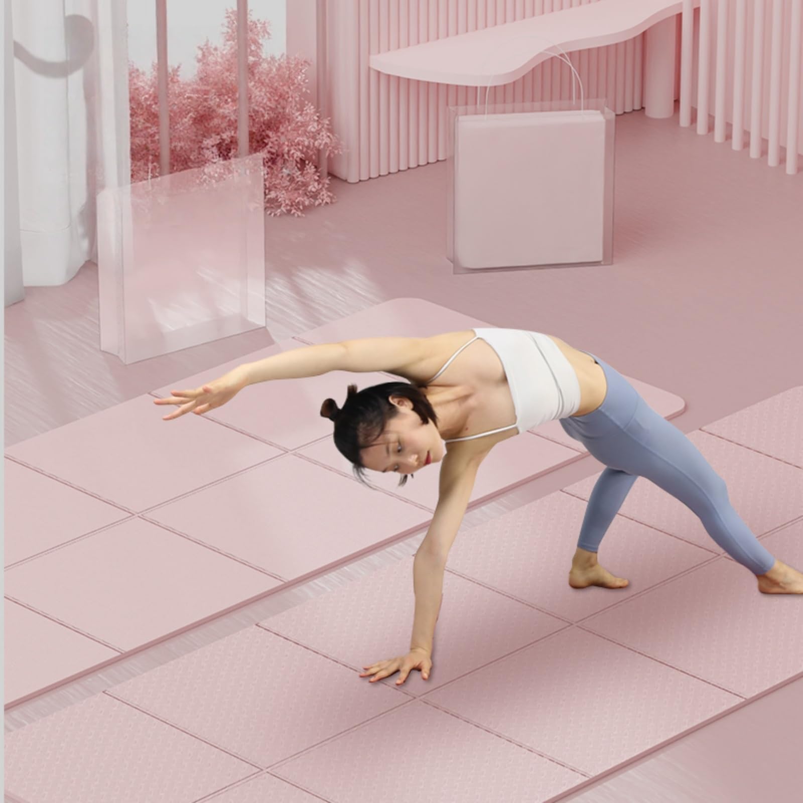 Pieghevole Tappetino Yoga Ecologico In And Elastomeri Termoplastici Per Antiscivolo Versatile Pilates Fitness Ginnastica Donne/Uomini Interno/Esterno