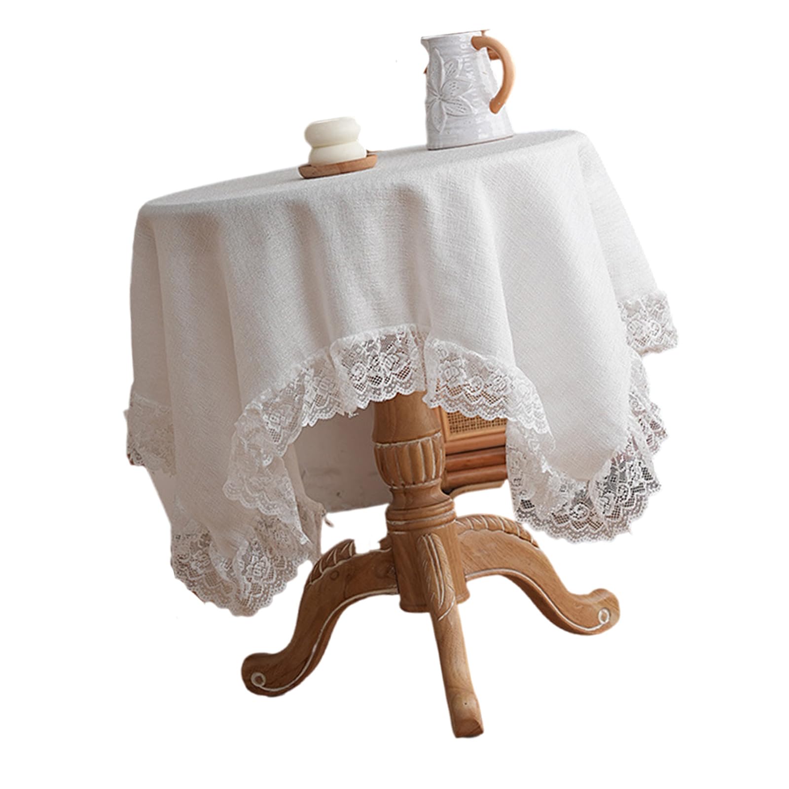 Tsophreniq Lace Dining Tablecloth Wrinkleproof Easy-Clean Polyester for Gatherings Kitchen Decor Lace Table Runners