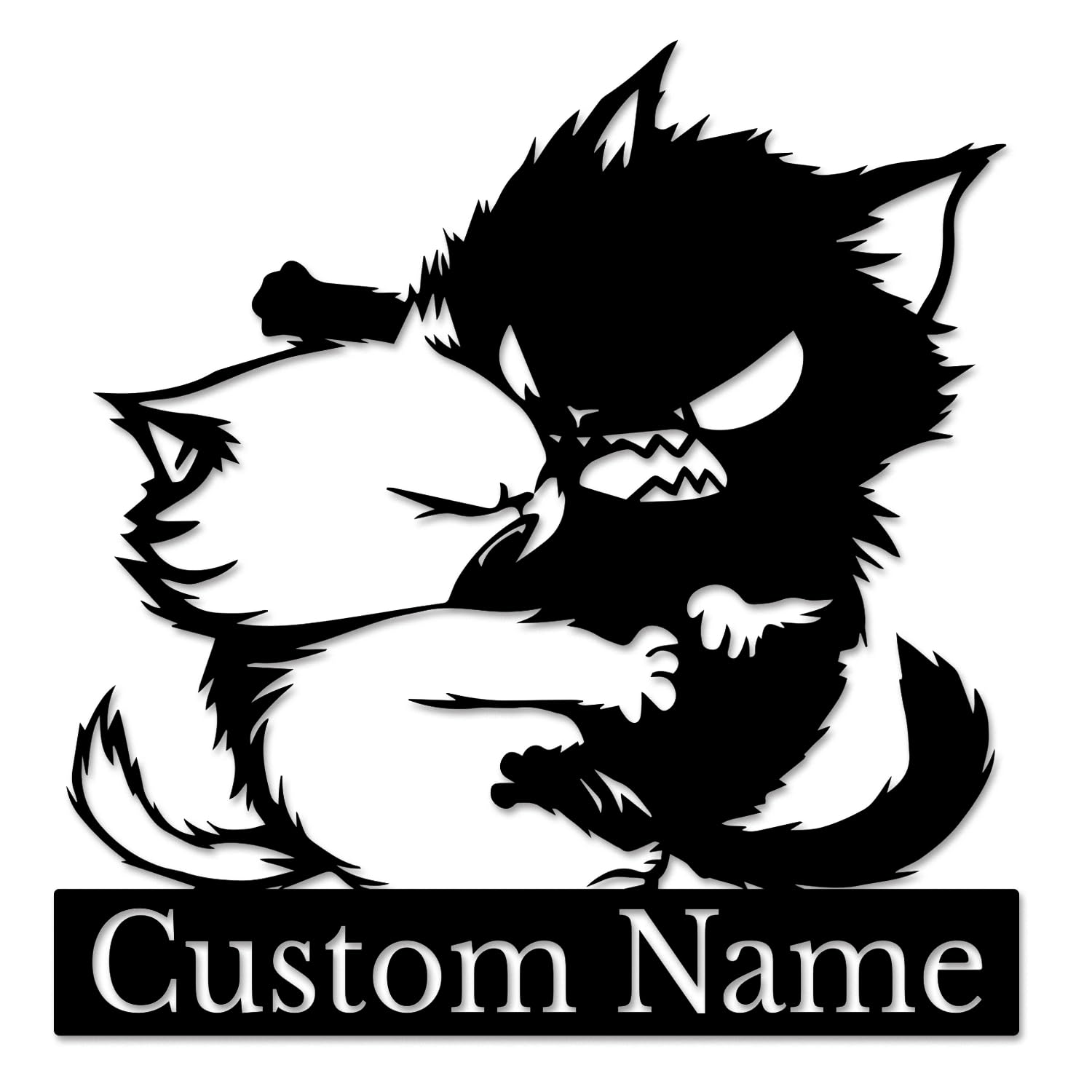 Houdoum Cat C Personalized Custom Cat Metal Wall Art,Cat Lovers Wall Hanging,Cat Welcome Signs,Cat Lovers Gift,Cat Art (Cat C)