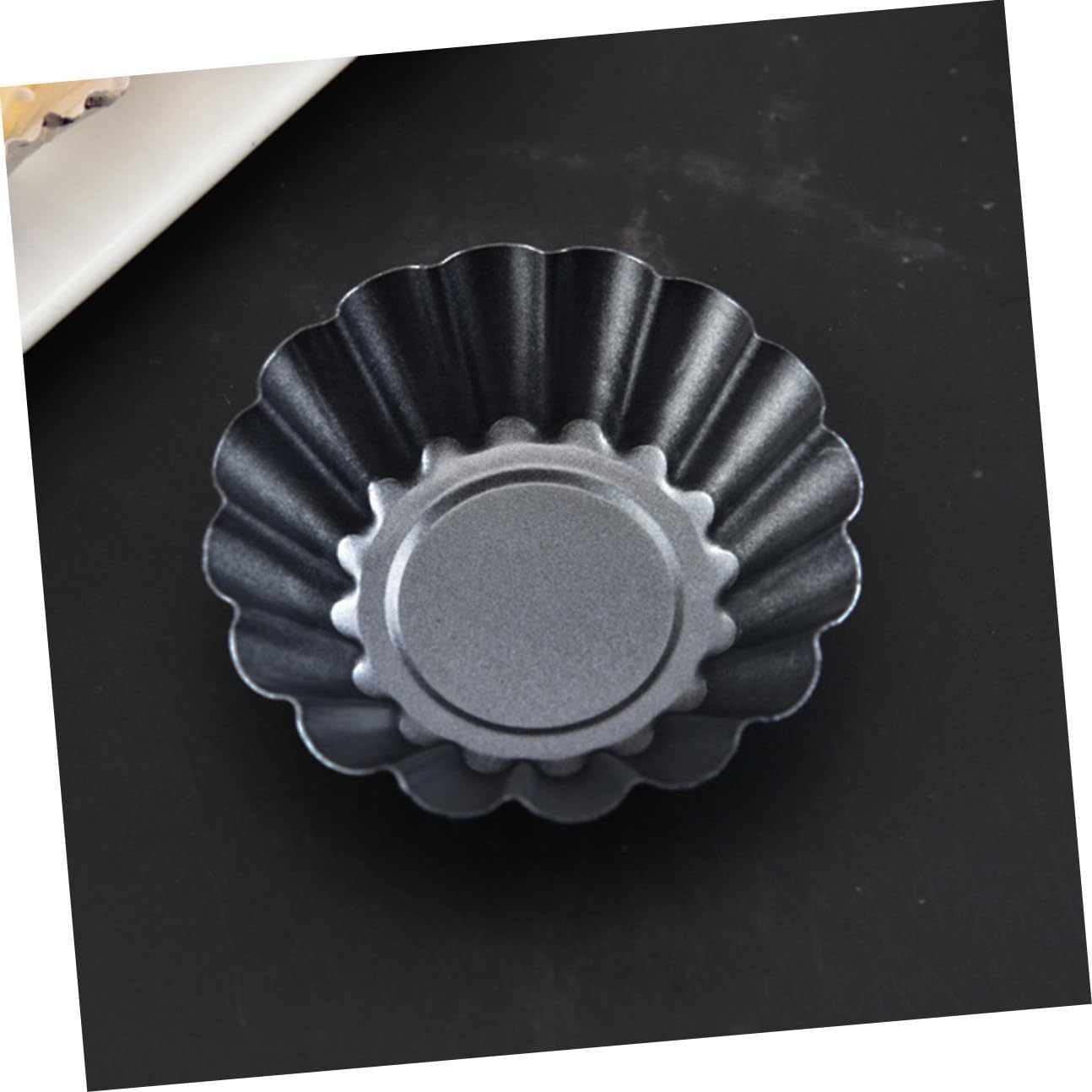 Mobestech Carbon Steel Egg Tart Molds Tart Baking Cups 7.5cm Large Pink Food-grade Silicone Brush for Home DIY Baking