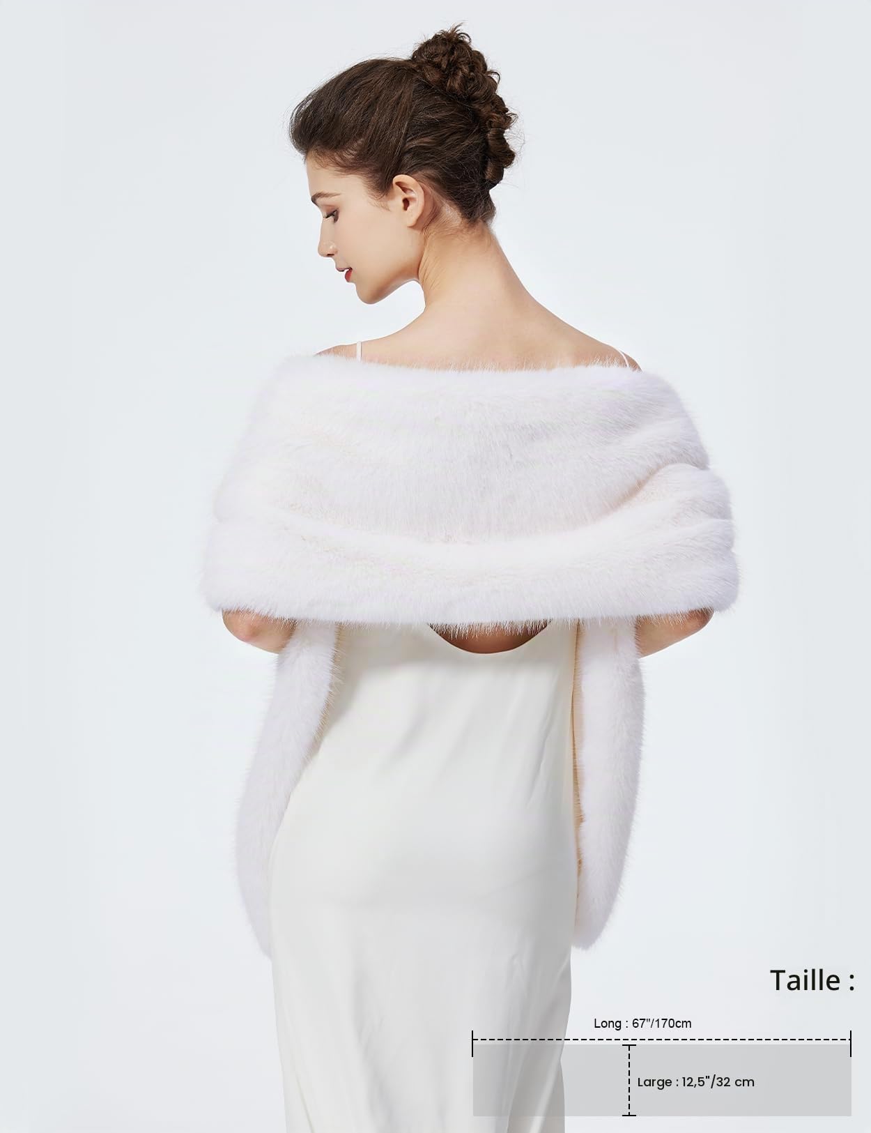 BEAUTELICATE Châle Étole en Fausse Fourrure Cape De Femme Mariage Hiver Boléro Fourrure pour Soirée Mariée Demoiselle d'honneur Cérémonie Fête Noël
