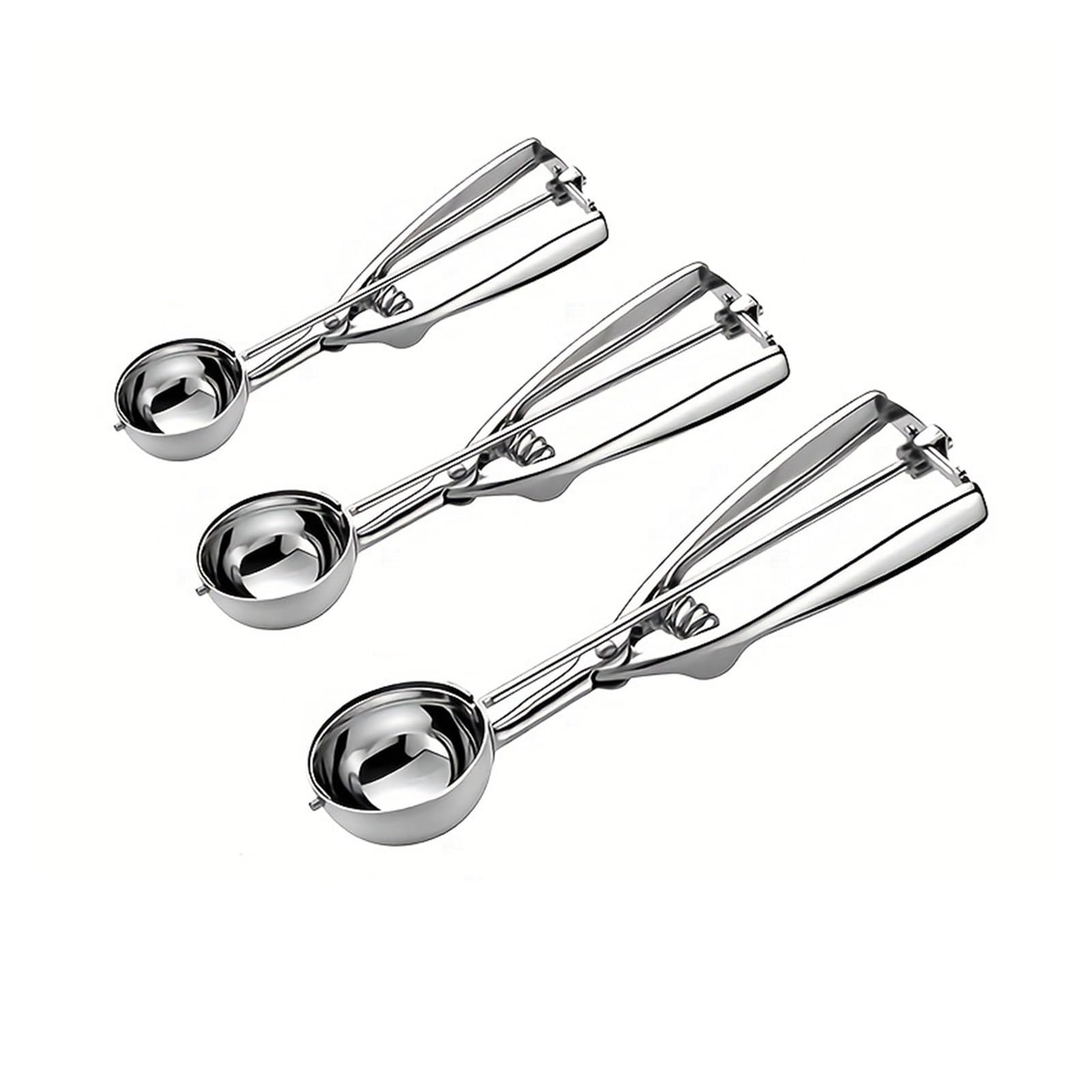 3 pezzi di paletta for gelato in acciaio inox, for stampi for frutta, manico a molla, accessori for la cucina casa, gadget