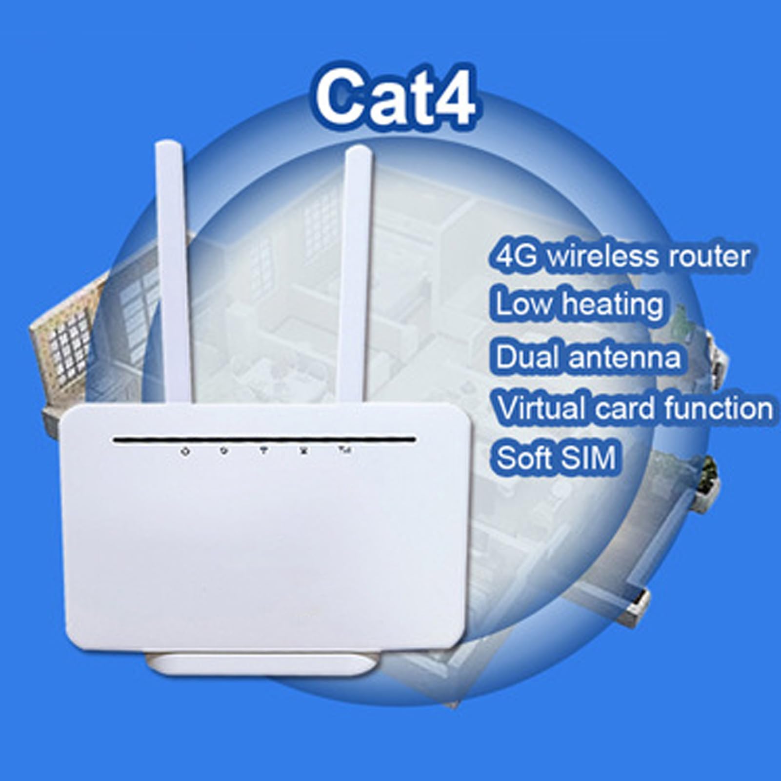 GOWENIC Router WiFi Wireless 4G, velocità di Trasmissione Wireless 300 Mbps, Antenne Ad Alto Guadagno, con Portata di Copertura di 200 Metri, per Casa Ed Esterno