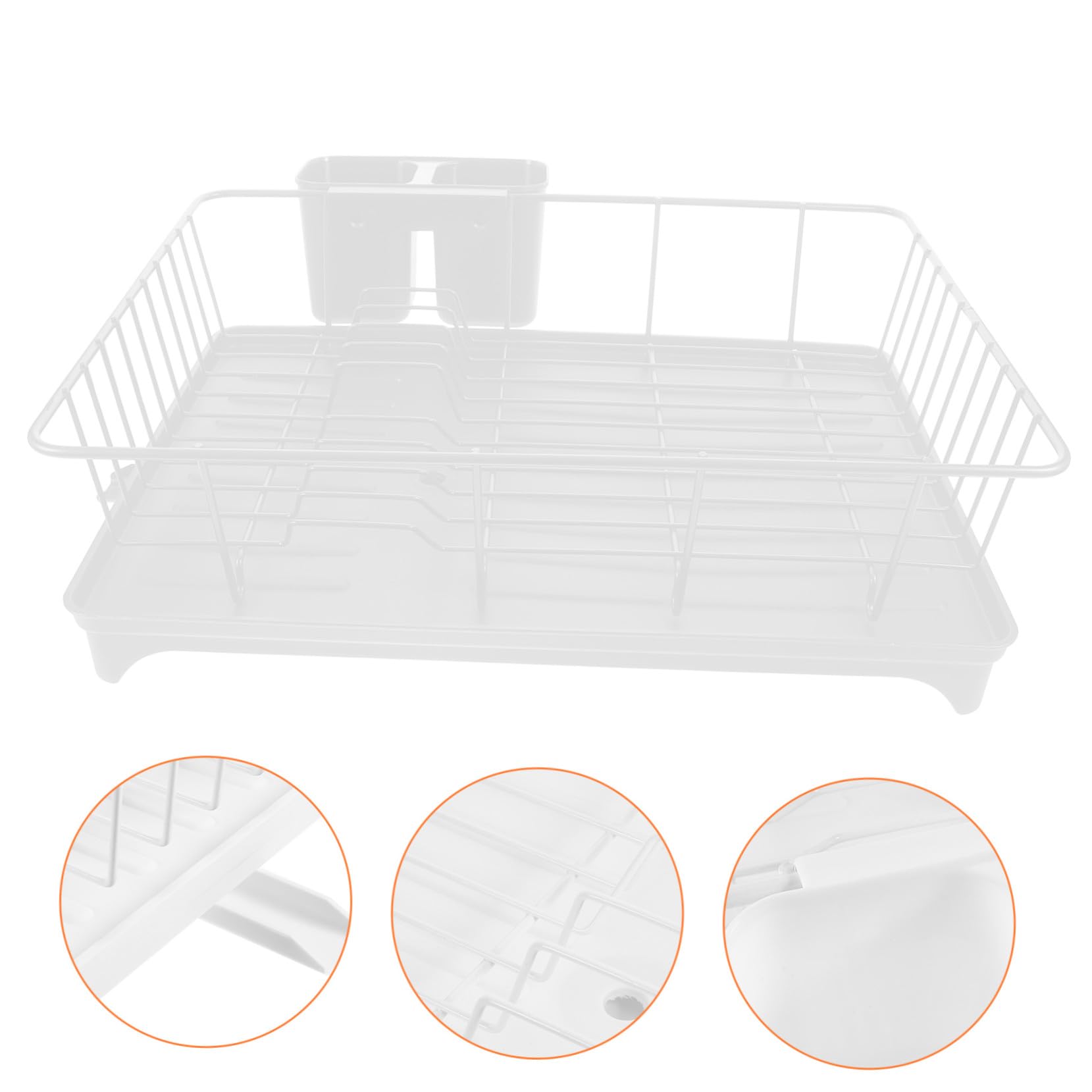 escurridor de vajilla, Rejilla for secar platos con soporte for cubiertos y drenaje automático for, tazas utensilios