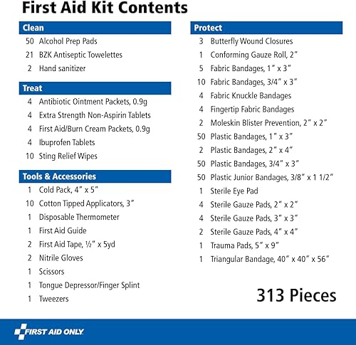 Miniatura 2 de First Aid Only Kit de primeros auxilios de emergencia Home & Go de 313 piezas (91081)