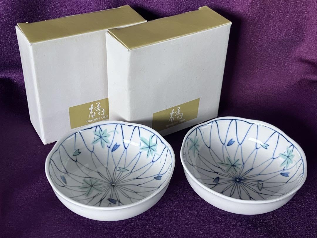 Amazon.co.jp: 品 たち吉 小鉢2セット 網目 緑 陶器 橘吉 橘