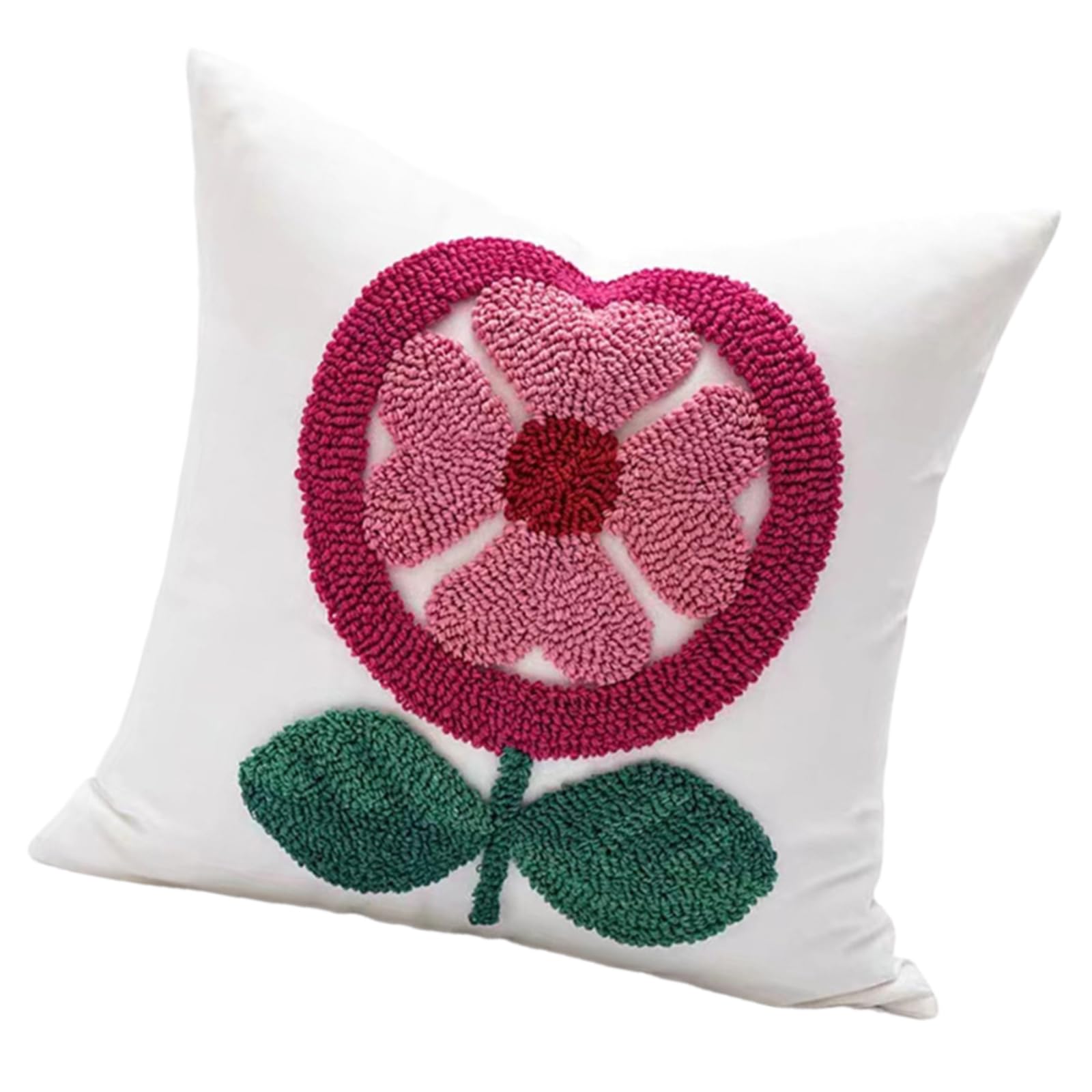 carotoe Redness Blossom and Script Heart Pillowcase Comfortable Cotton Canvas Throw Pillows Cushions for Sofa and Car Redness Florals Pillows Covers