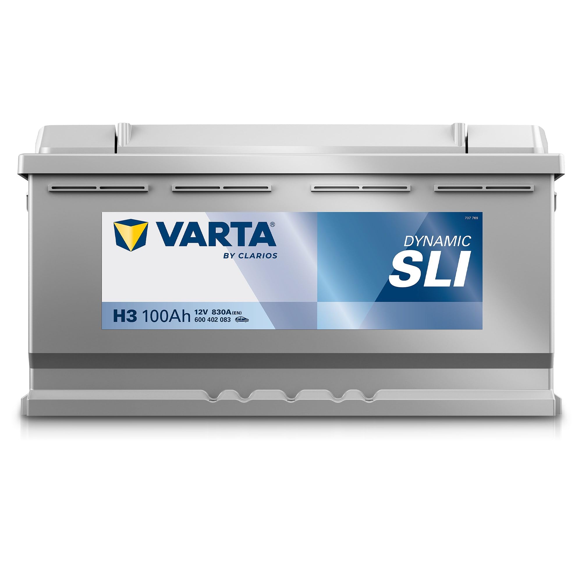 VARTA Automotive DYNAMIC SLI (H3) 12V 100Ah 830A - Nassbatterie KFZ mit Standardausstattung & ohne Start-Stopp System - Starterbatterie für einfachen Energiebedarf - Bleisäurebatterie wartungsfreie