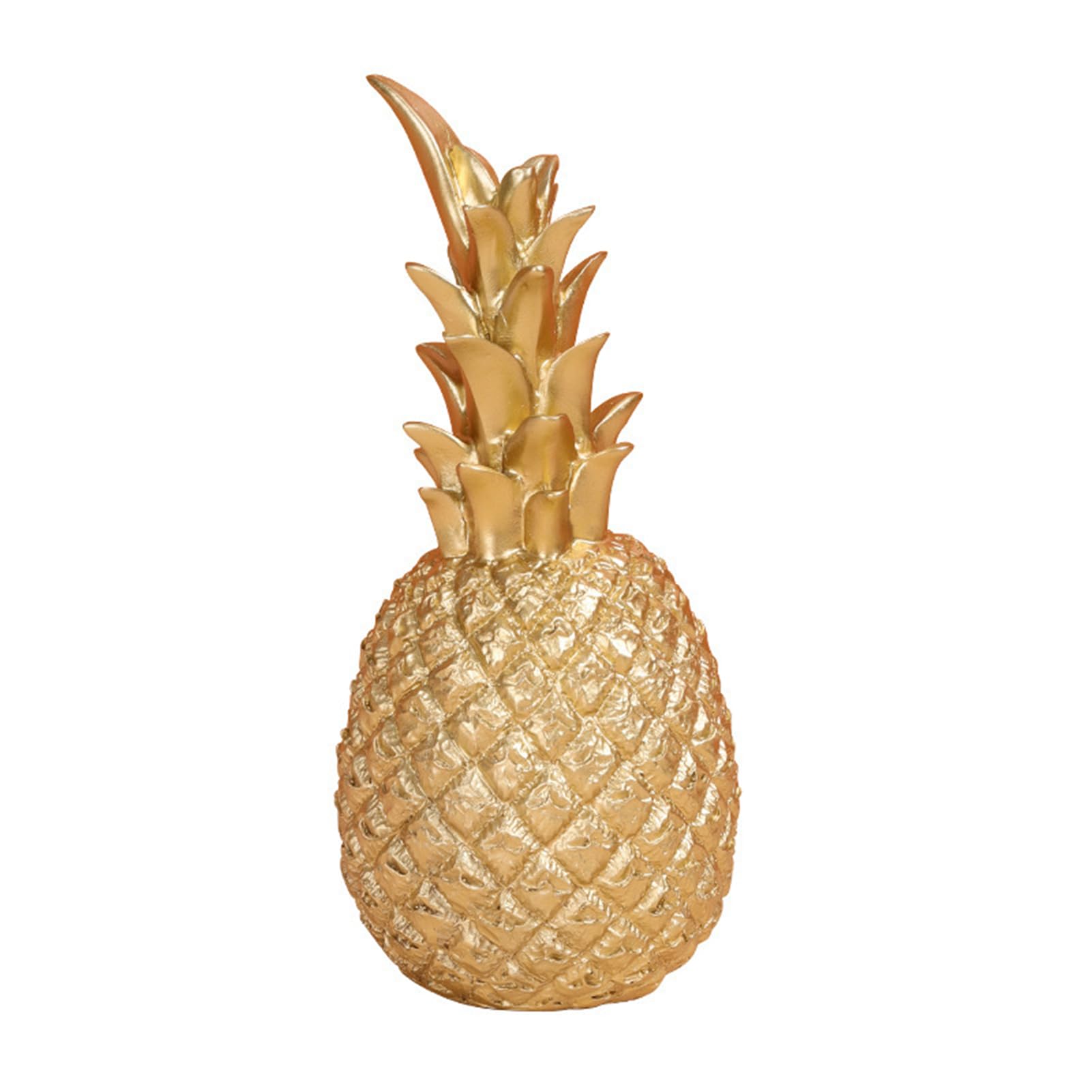 Deko Ananas Gold 23cm, Harz Figur für Geburtstagsfeier, Wohnzimmer Schlafzimer Desktop Deko, Nordisch Modern Ornamente Obst Handwerk, Goldene Ananas Statue (L- 23x10cm)