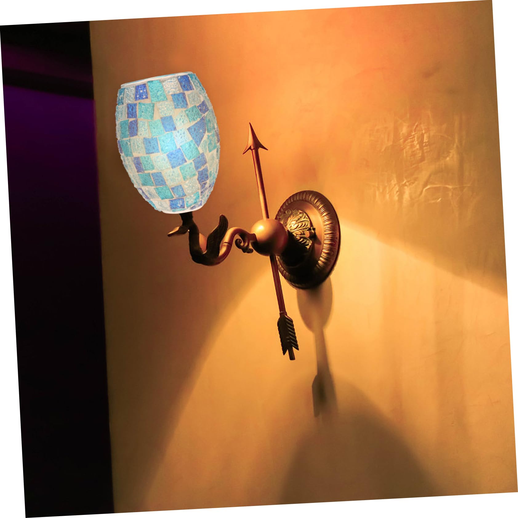 Paralume Stile Vintage in Vetro Piccolo per Lampada da Parete