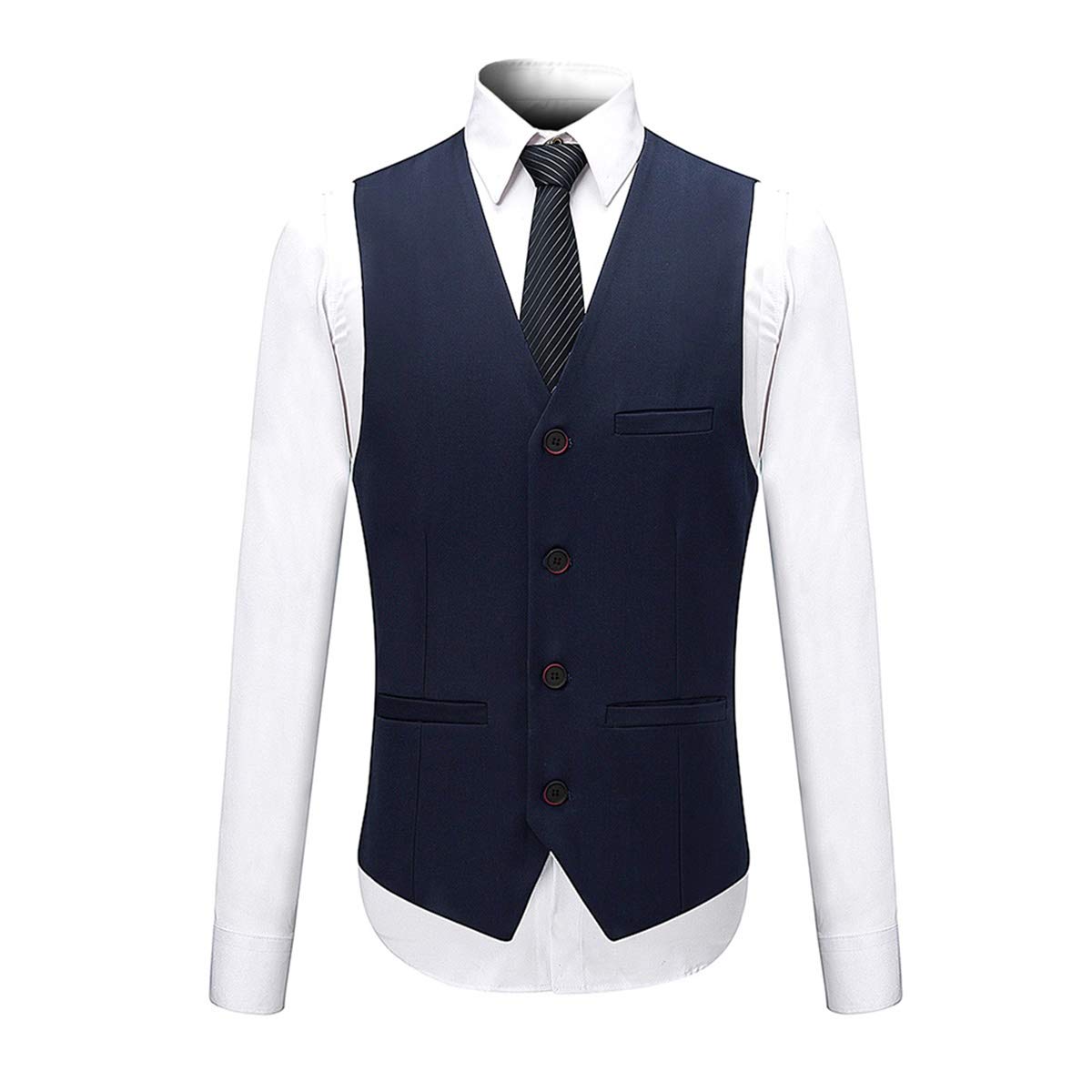 Allthemen Abito da Uomo 3 Pezzi Slim Fit Completo da Sposa da Cerimonia da Cena Blazer con 2 Bottoni Smoking Suit Giacca Pantaloni Gilet
