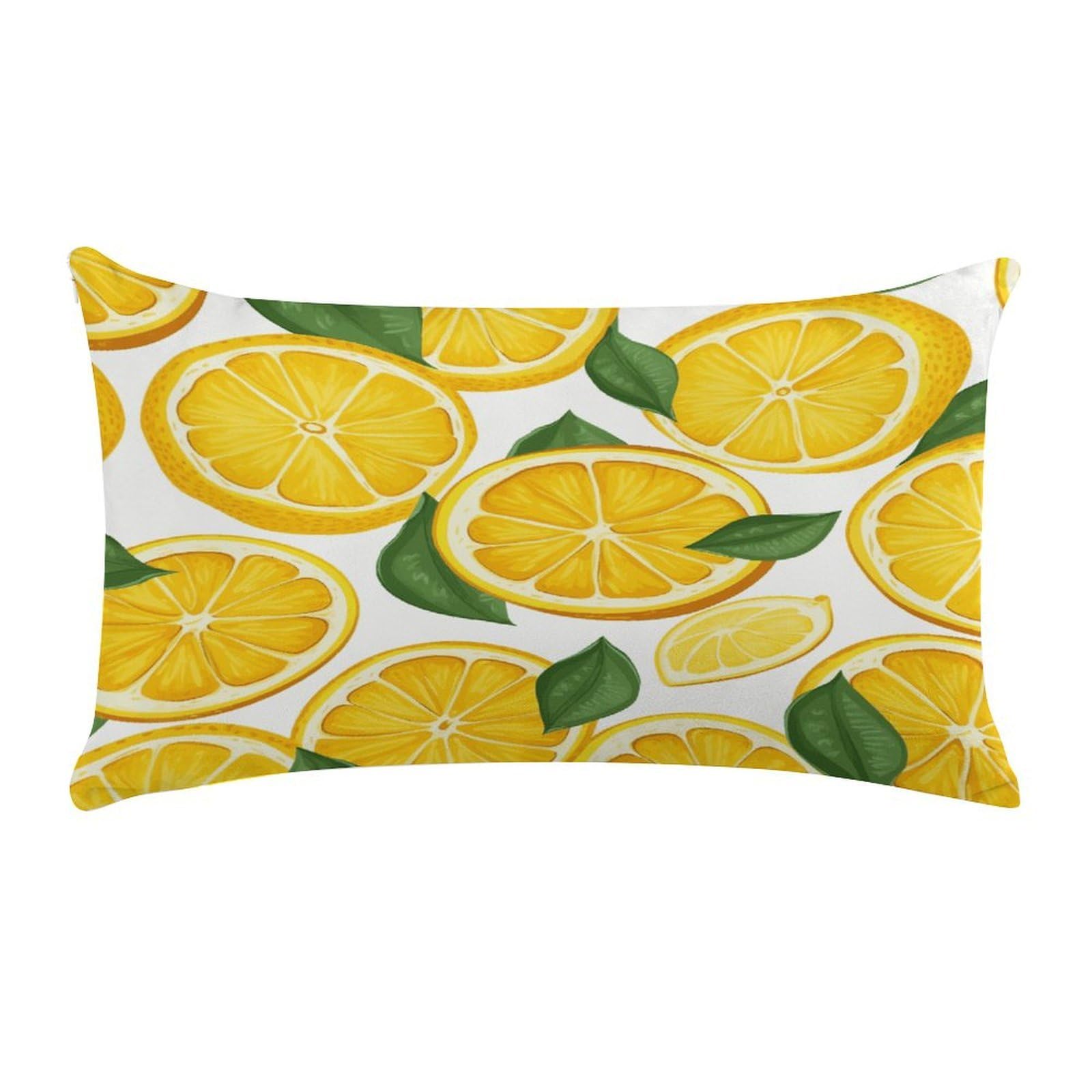 Lemon Fruit Pattern Pillow Cover Super Soft Pillowcase Luxury Cozy Fuzzy Velvet Pillow Shams Breathable Standard Pillow Cases with Zipper Wrinkle-Free Pillow Cover 12 "×20 "
