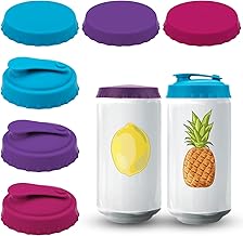 6pcs Silicone Can Lids, 2 Styles Reusable Soda Can Lid BPA-Free Silicone Can Stopper Fit for Standard Size Can Lid Covers for Soda Beer Juice Coke (3 Colors)