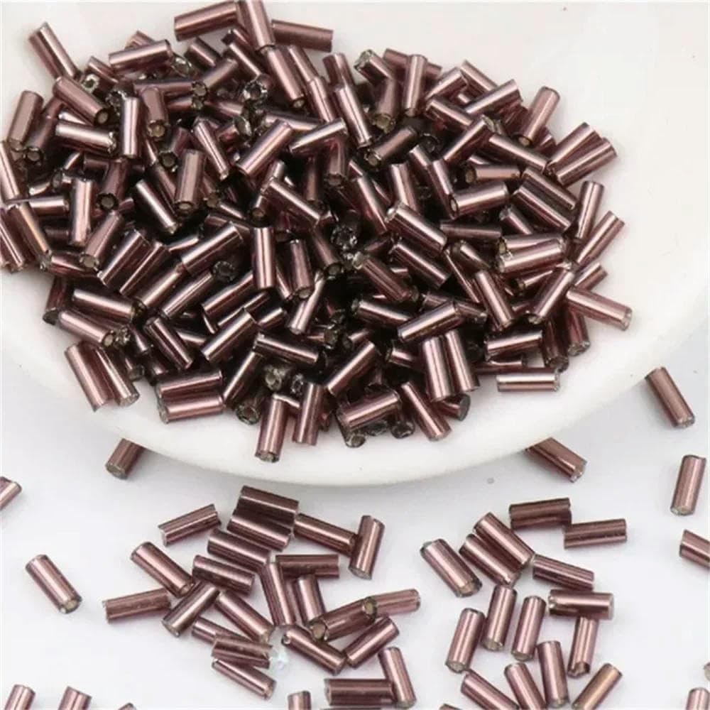 Cuentas de tubo rellenas de plata de 2 x 2 mm, 2 x 4,0 mm y 2 x 6 mm, cosidas a mano, cuentas de arroz, accesorios para pulseras hechas a mano, venta al por mayor. Pasta de frijoles 15-2 x 4,0 mm, 2