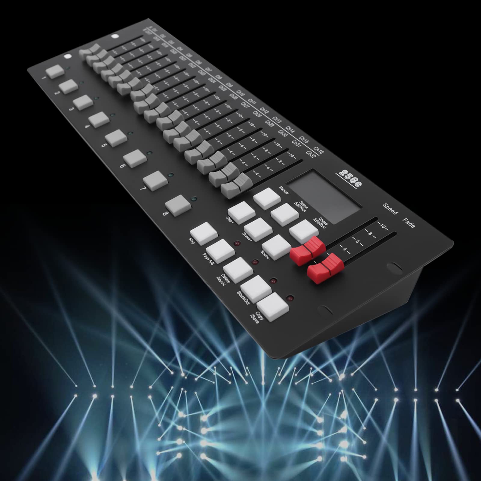 Console per illuminazione DMX, controllo della luce, facile controllo dell'illuminazione per modificare il programma di illuminazione palcoscenico, 48 x 16 x 6,5 cm, colore nero