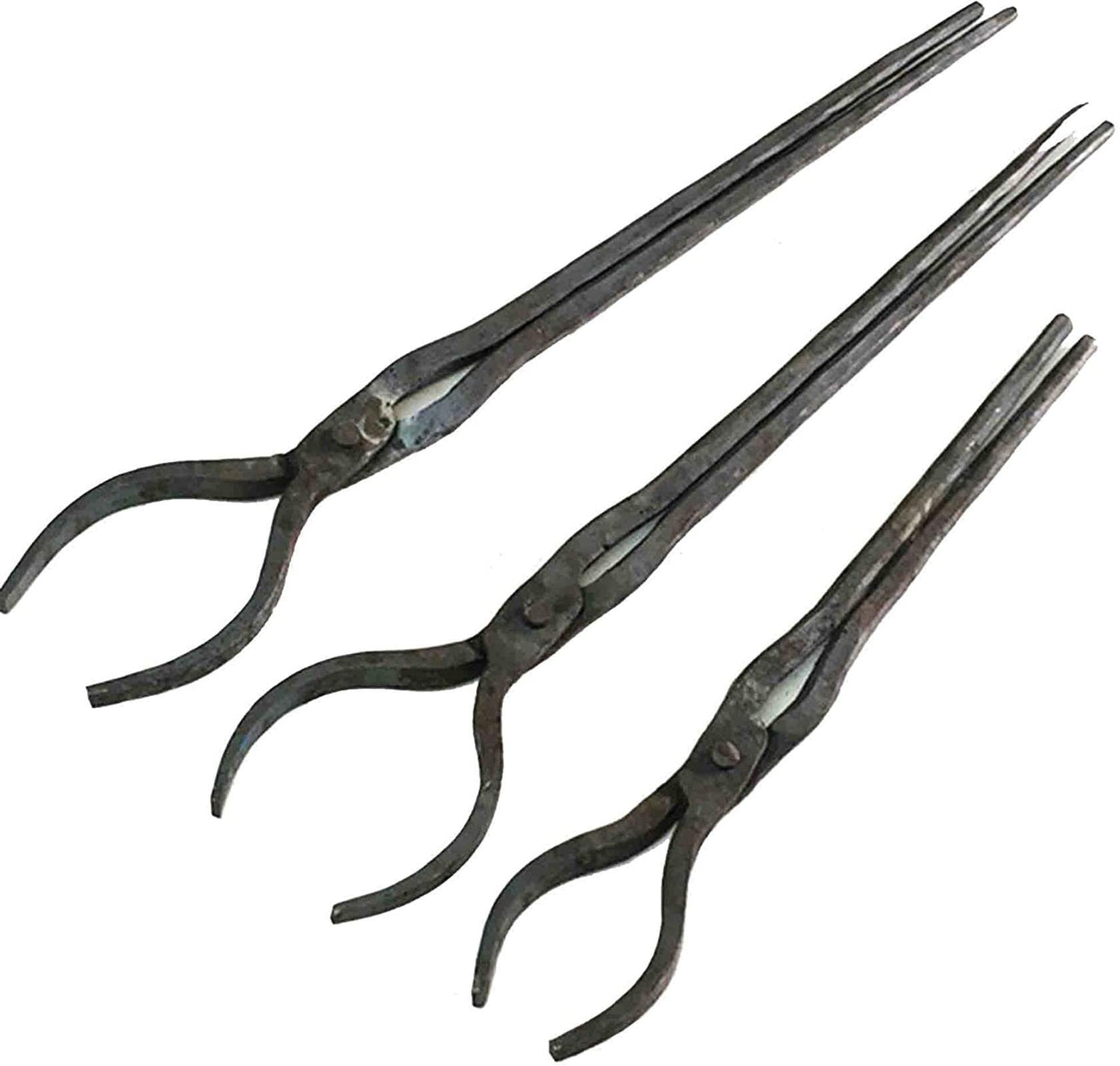 Tenazas de Herrero,Tenaza de forja Herramienta de Herrero de Herrero Blacksmith Hogar Tong Anvil Vise Round 40-80 mm for Forja de Herrero del Ingeniero (5 Pinzas), 50 mm (Color : 40mm)