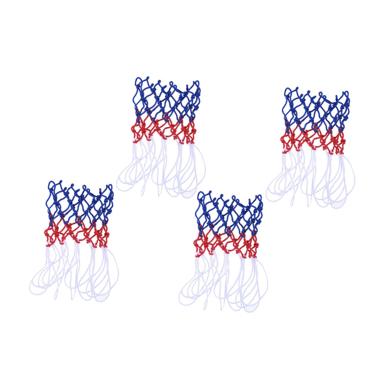 Totority 4Pcs Tricolor Nylon Basketball Nets Durable High Density Mesh for Use Tangle Design for Training and Recreation Ball Accessory