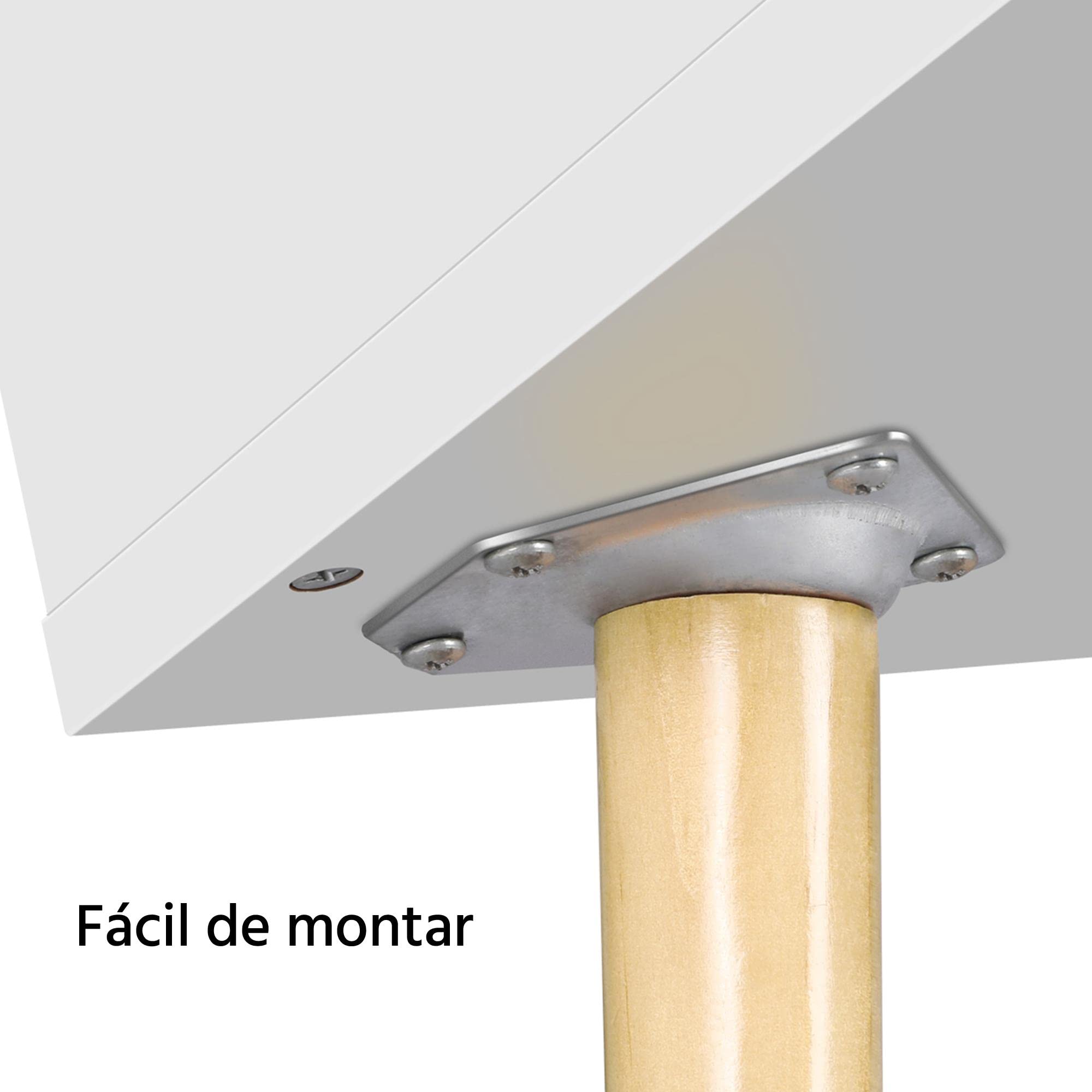 Yaheetech 2pcs Mesillas de Noche con Dos Cajones | Mesita de Noche Modernopara Dormitorio Mesa Auxiliar de Madera para Sala de Estar 40x40x61cm Blanca