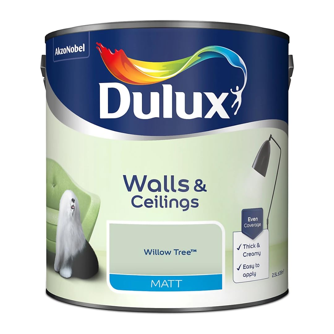 Willow Tree Walls & Ceilings Matt Emulsion Paint 2.5L – Smooth Creamy Finish, Quick Dry, Low VOC, Easy Application for Interior Walls & Ceilings