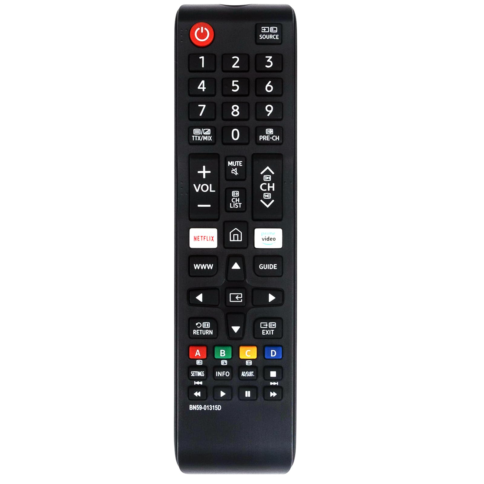 BN59-01315D Replaced Remote fit for Samsung Series 7 RU7100 4K UHD TV UA43RU7100 UA49RU7100 UA50RU7100 UA55RU7100 UA75RU7100 UA43RU7100W UA50RU7100W UA55RU7100W UA58RU7100W UA65RU7100W UA75RU7100W