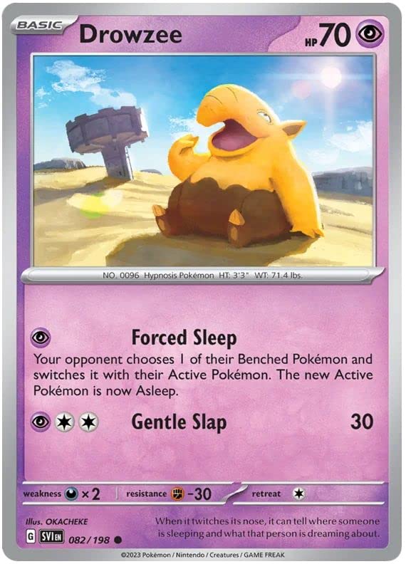 Drowzee 082/198 Common Reverse Holo Pokemon Card (Scarlet & Violet
