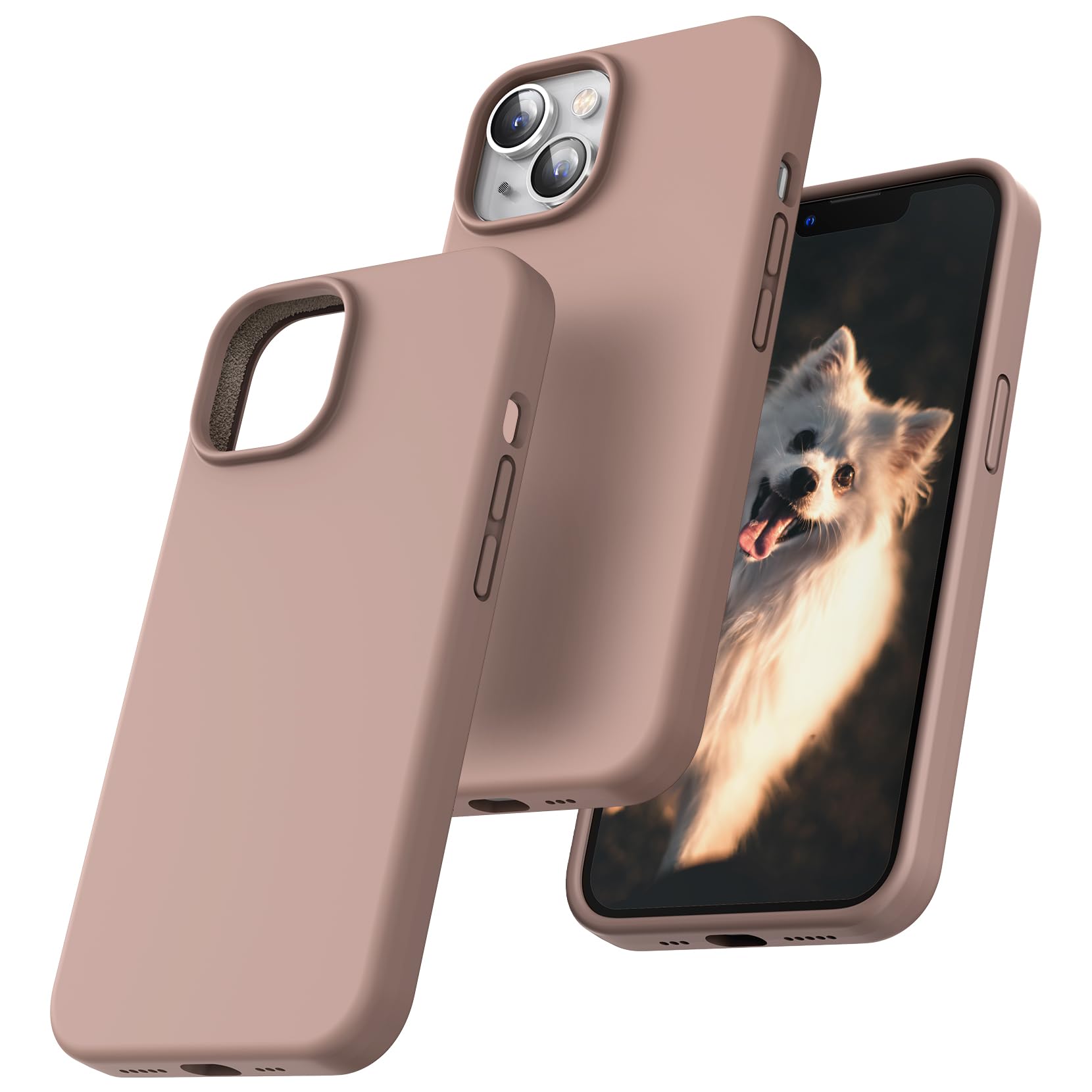 TOCOL für iPhone 14 Hülle Silikon, Stoßfest Anti-Rutsch Anti-Fingerabdruck Kratzfest Handyhülle für iPhone 14 Case, Braun