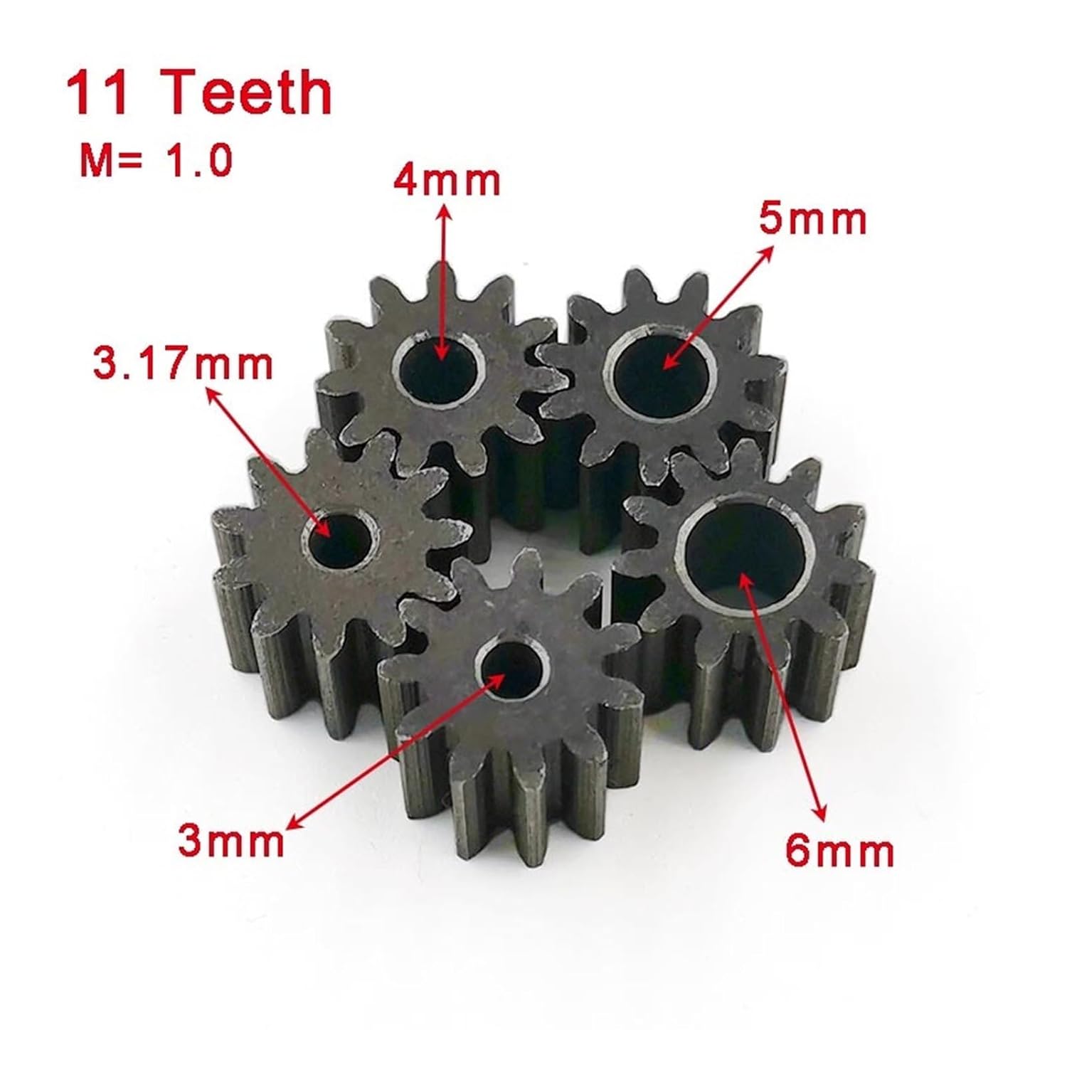 Bevel Gear Pinion Hardware Mechanical 11T 1pc 1Mc Carbon Steel Gear OD=13mm Height=10mm Mechanical Motor Parts Metal Pinion Hole 3mm-6mm(6mm)