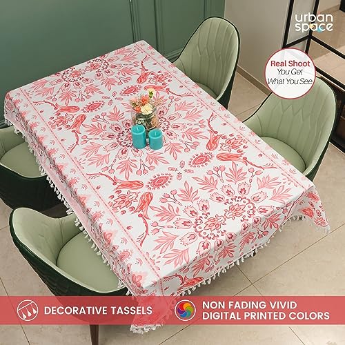 Image of Urban Space Sicilia Table Linen Collection - Premium Water & Stain Resistant Dining Table Cover for 4 Seater, Anti Skid Table Cloth for Center Table (Rhythm, 4 Seater 52 inch x 72 inch)
