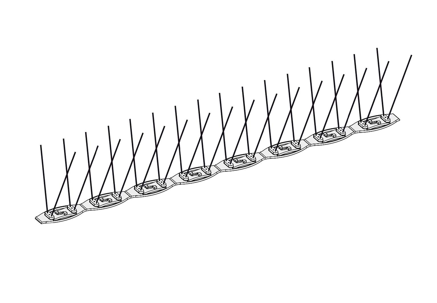Maillestore Pics Anti-​Pigeons - 1 mètre - Protection 7 à 10cm 7 à 10cm Gris