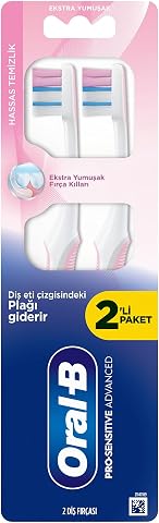 Oral-B Pro-Sensitive Advanced Hassas Temizlik Diş Fırçası, Ekstra Yumuşak, 2 Adet