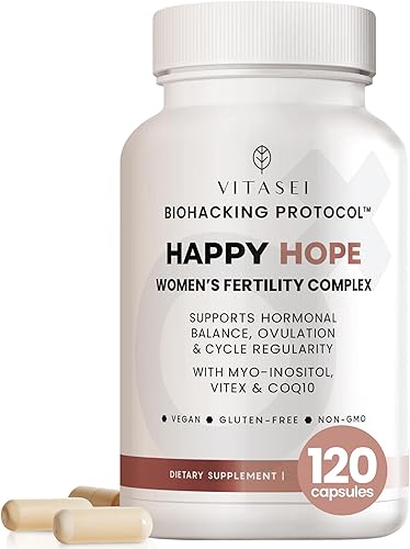 VITASEI Happy Hope Women - Complejo de fertilidad y equilibrio hormonal - con mio-inositol, Vitex y CoQ10 - Mantener la regularidad del ciclo, la